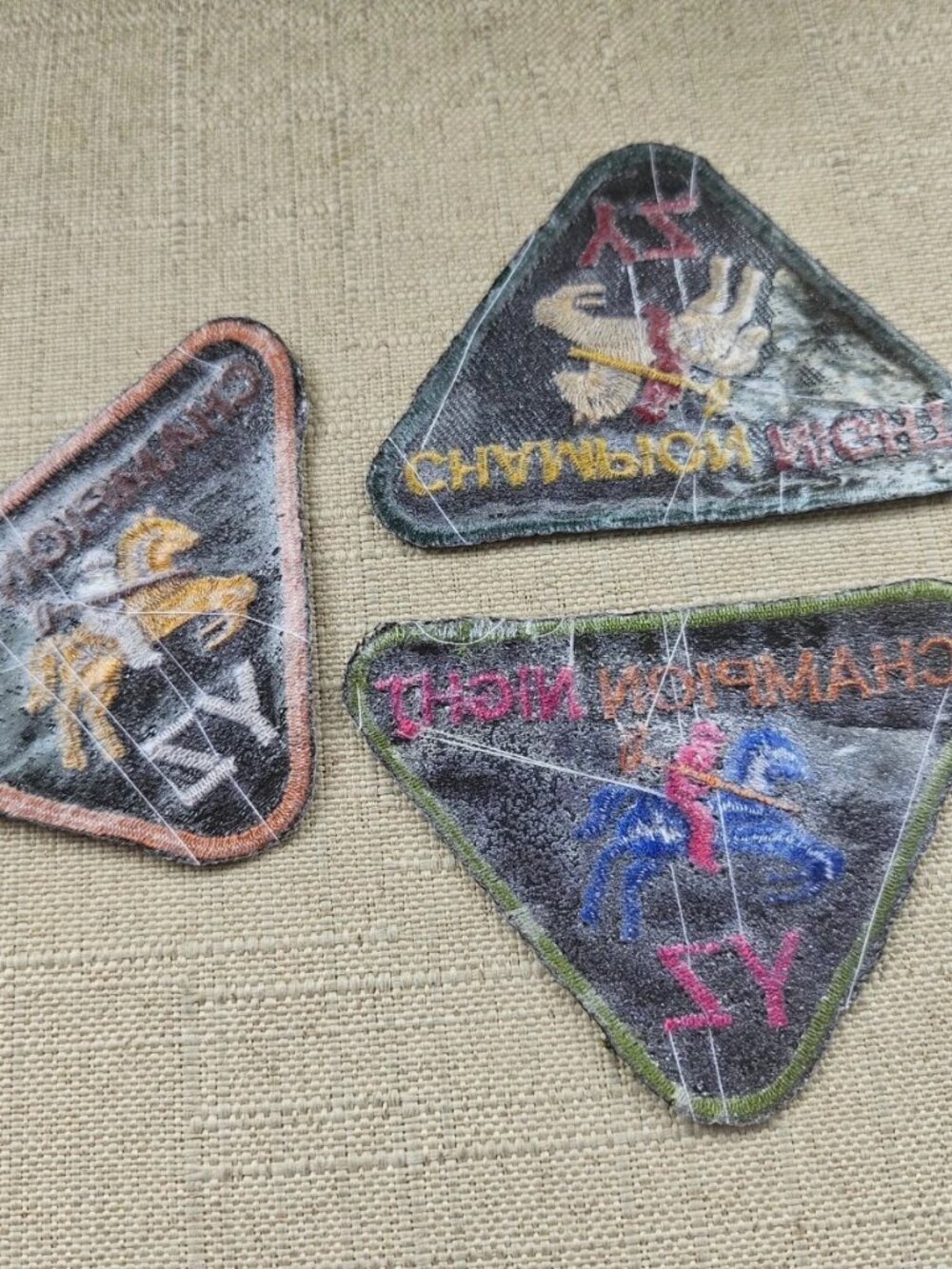Lot of 3 Iron on Patches for Jackets Clothes Craft Embroidery Champion Night NEW - Picture 8 of 12